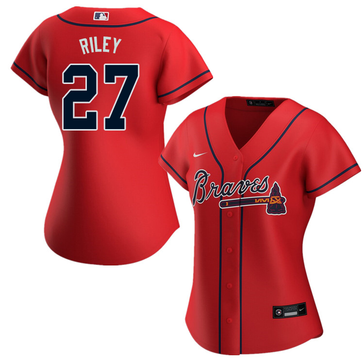 Nike Women #27 Austin Riley Atlanta Braves Baseball Jerseys Sale-Red